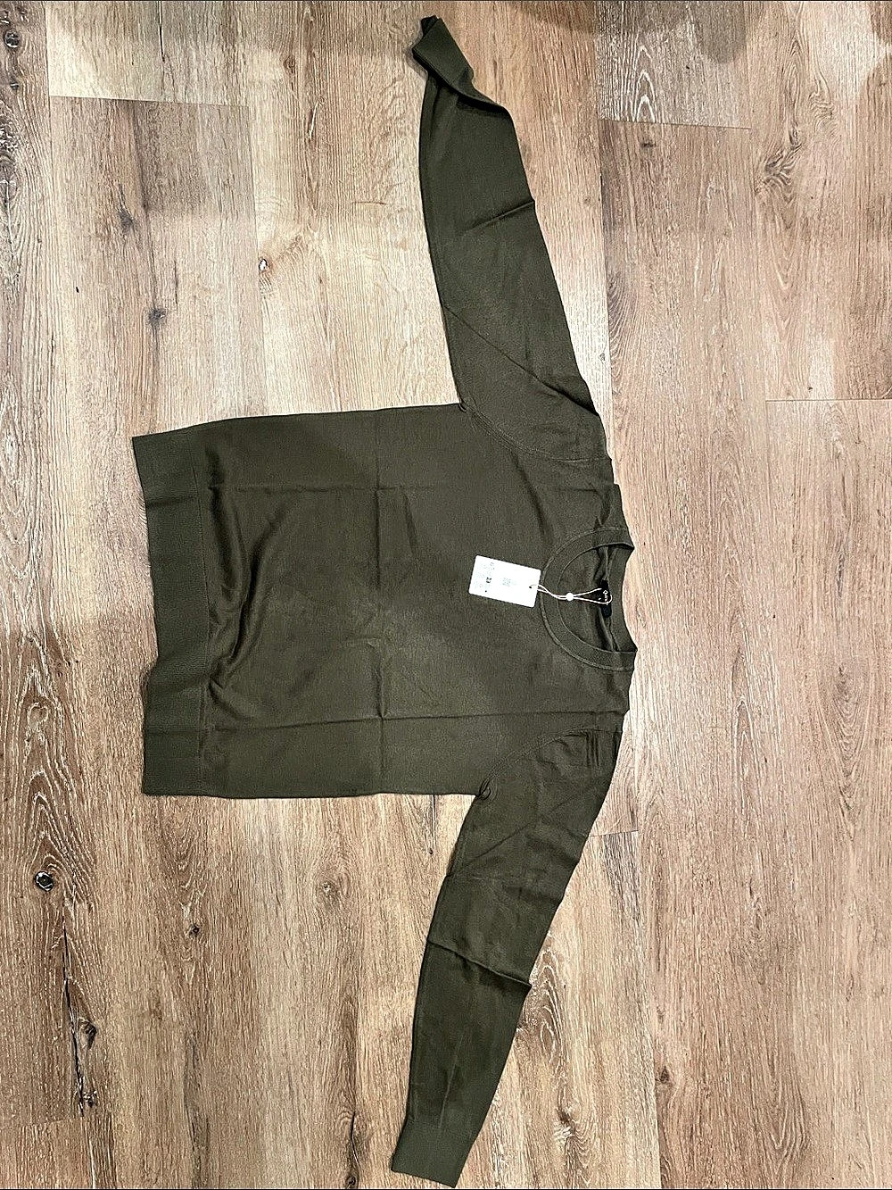 Quince Organic CottonPique Crewneck Sweater Green Large